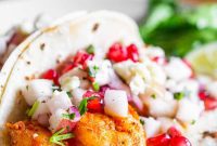 Gourmet Shrimp Tacos with Bright Apple Pomegranate Salsa