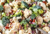Creamy Broccoli Cauliflower Salad with Tangy Greek Yogurt