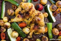 Sheet Pan Golden Cornish Hens with Vibrant Summer Vegetables