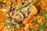 Healthy Mediterranean One-Pot Three Bean Orzo Soup
