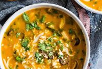 Warming Vegan Pumpkin Red Curry Noodle Soup