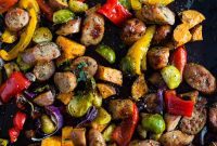 One-Pan Roasted Chicken Sausage and Garden Vegetables
