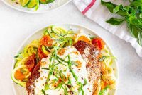 Summertime Zucchini Noodle Chicken Parm