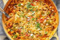 Zesty One-Pot Ground Chicken Fajita Pasta