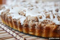 Golden Spiced Pumpkin Coffee Cake Drizzled with Brown Butter Glaze