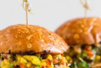 Tropical Chipotle Chicken Burgers with Mango Salsa