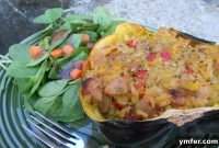 Hearty Acorn Squash with Chicken Sausage and Brown Rice Stuffing