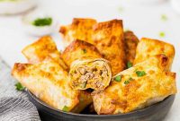 Crispy Air Fryer Cheeseburger Rolls