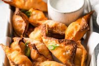 Crispy Air Fried Buffalo Wonton Poppers
