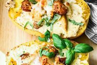 Zesty Cajun Chicken Alfredo on Spaghetti Squash Noodles