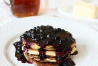 Fluffy Lemon Ricotta Pancakes with Sweet Blueberry Drizzle