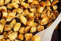 Golden Garlic Butter Croutons