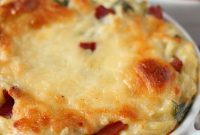 Cheesy Cauliflower Orzo with Bacon and Greens