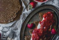 Earthy Buckwheat Crêpes with Vibrant Strawberry Rhubarb Compote