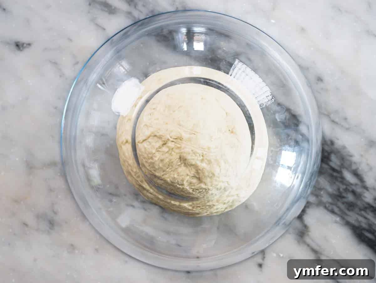Perfect Ooni Pizza Dough Formula 15 Pizza dough proofing under a glass bowl