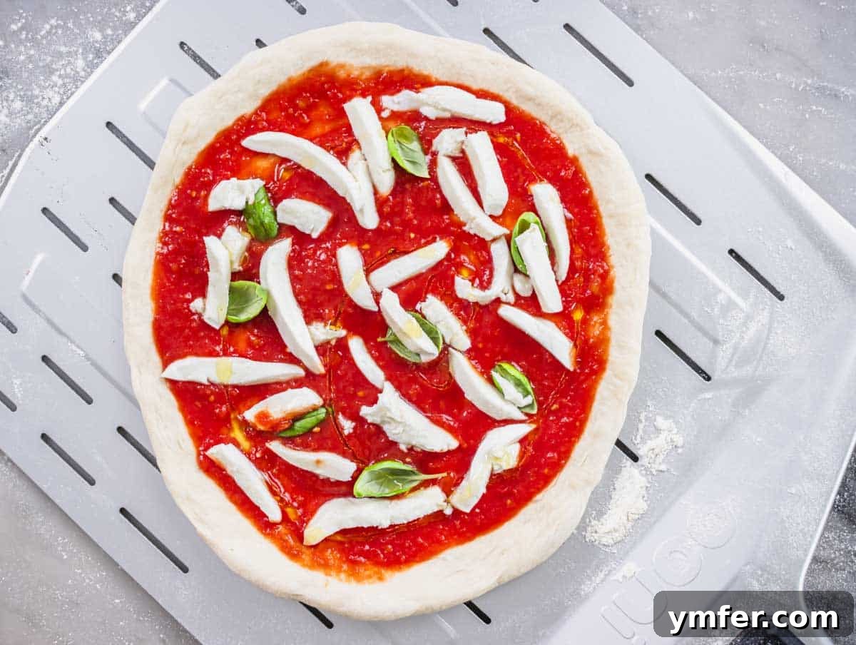 Perfect Ooni Pizza Dough Formula 31 margherita topping on the ooni pizza dough