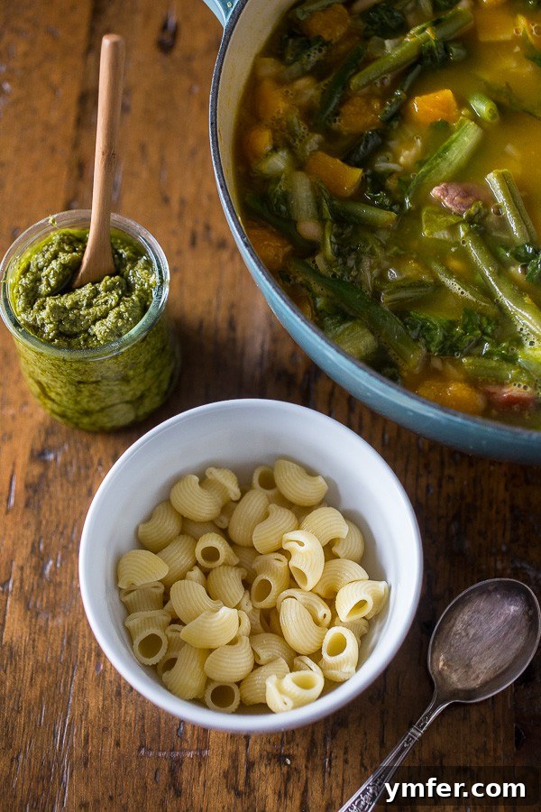 Butternut Squash Minestrone Soup: Flavorful and Flexible Butternut squash minestrone soup, a hearty and easy winter meal packed with vegetables and savory ham.