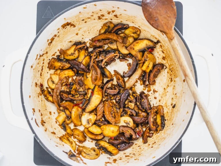 Healthy Asian Kitchen 33 Sautéed mushrooms for tofu soup