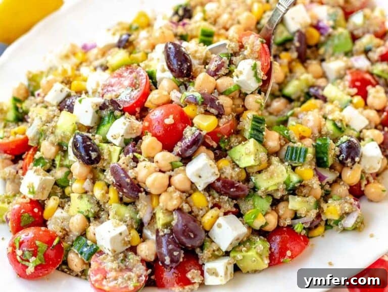 Effortless Quinoa Dishes 18 quinoa chickpea salad with feta and olives