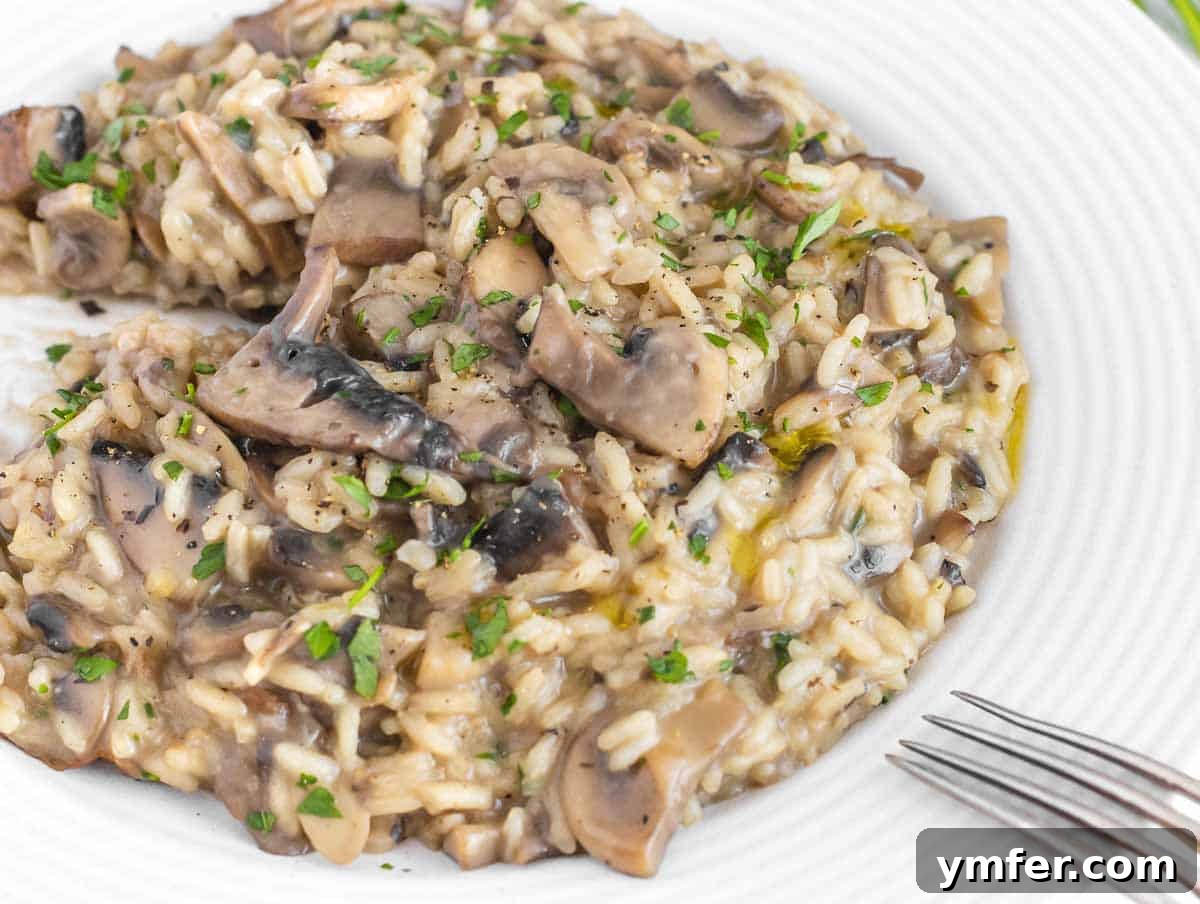 30 Dutch Oven Feasts 29 mushroom risotto on a plate