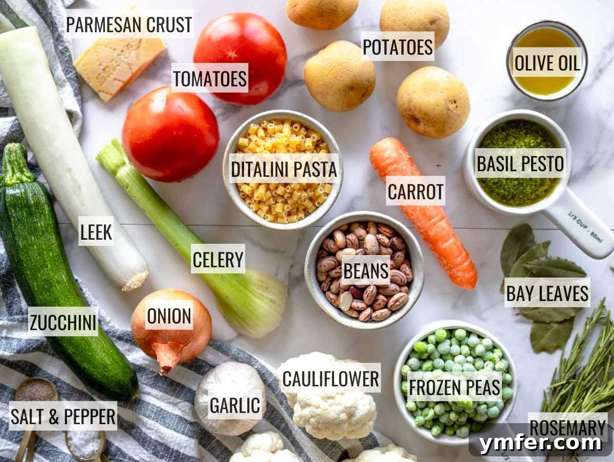 Rustic Italian Vegetable and Pasta Soup 5 Ingredients for minestrone soup