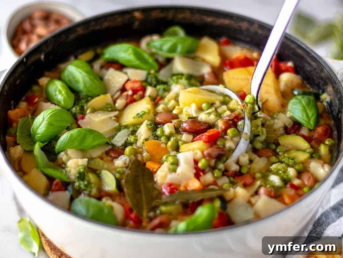 Rustic Italian Vegetable and Pasta Soup 6 minestrone soup in a large pot
