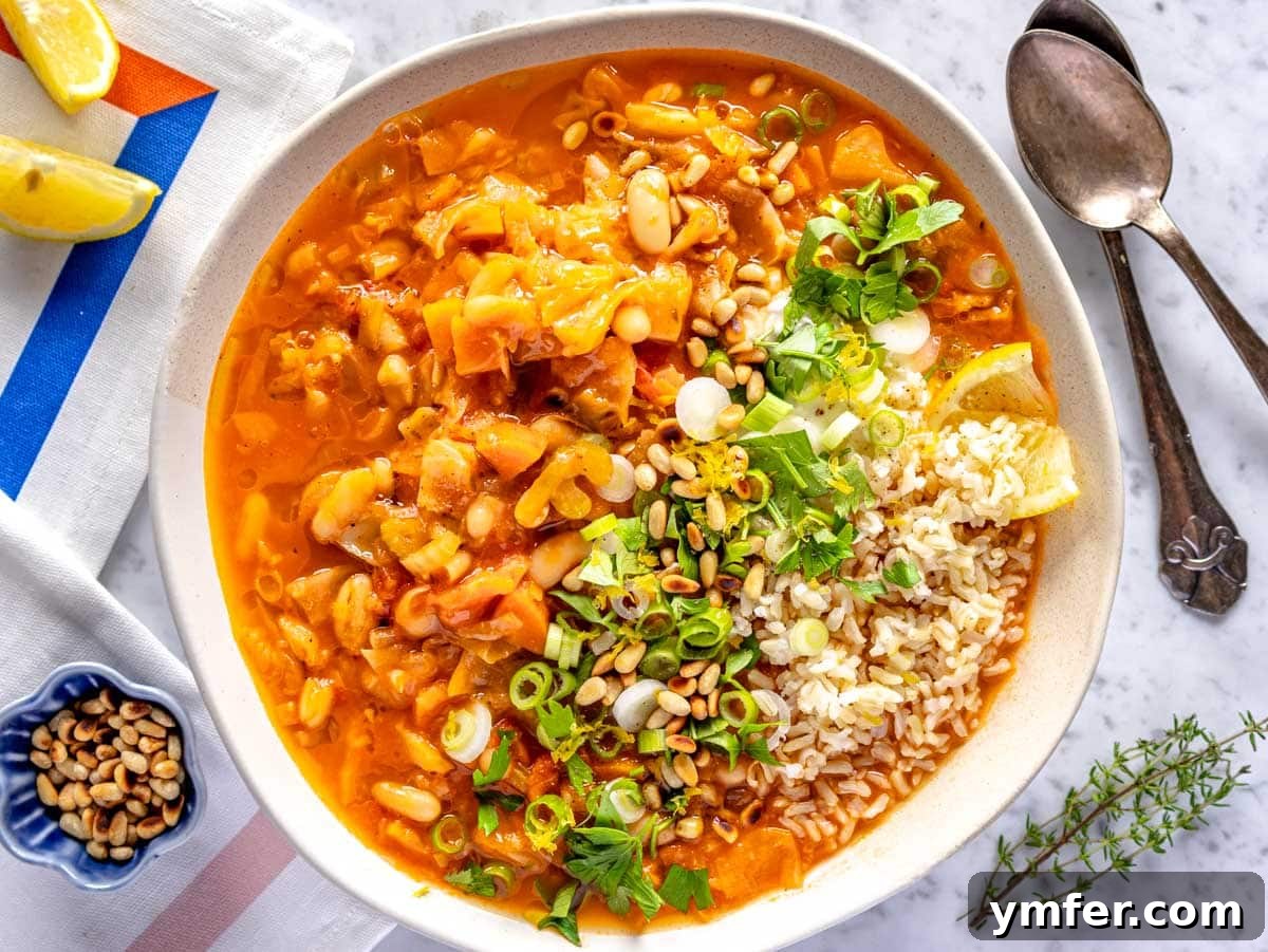 Hearty Cabbage Soup 4 cabbage soup in a white hand-made bowl
