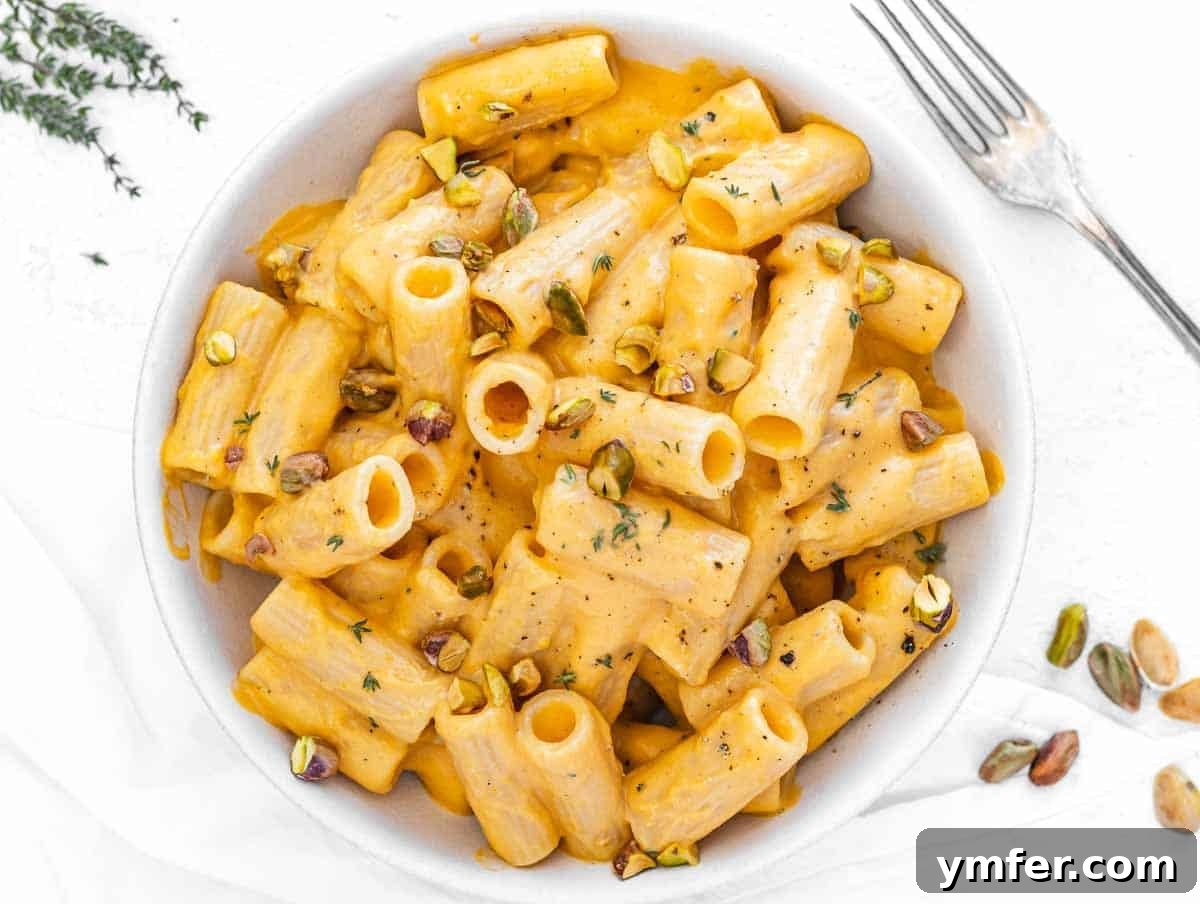 12 Cozy Butternut Squash Dishes 4 Butternut squash pasta with pistachio and a creamy golden sauce.