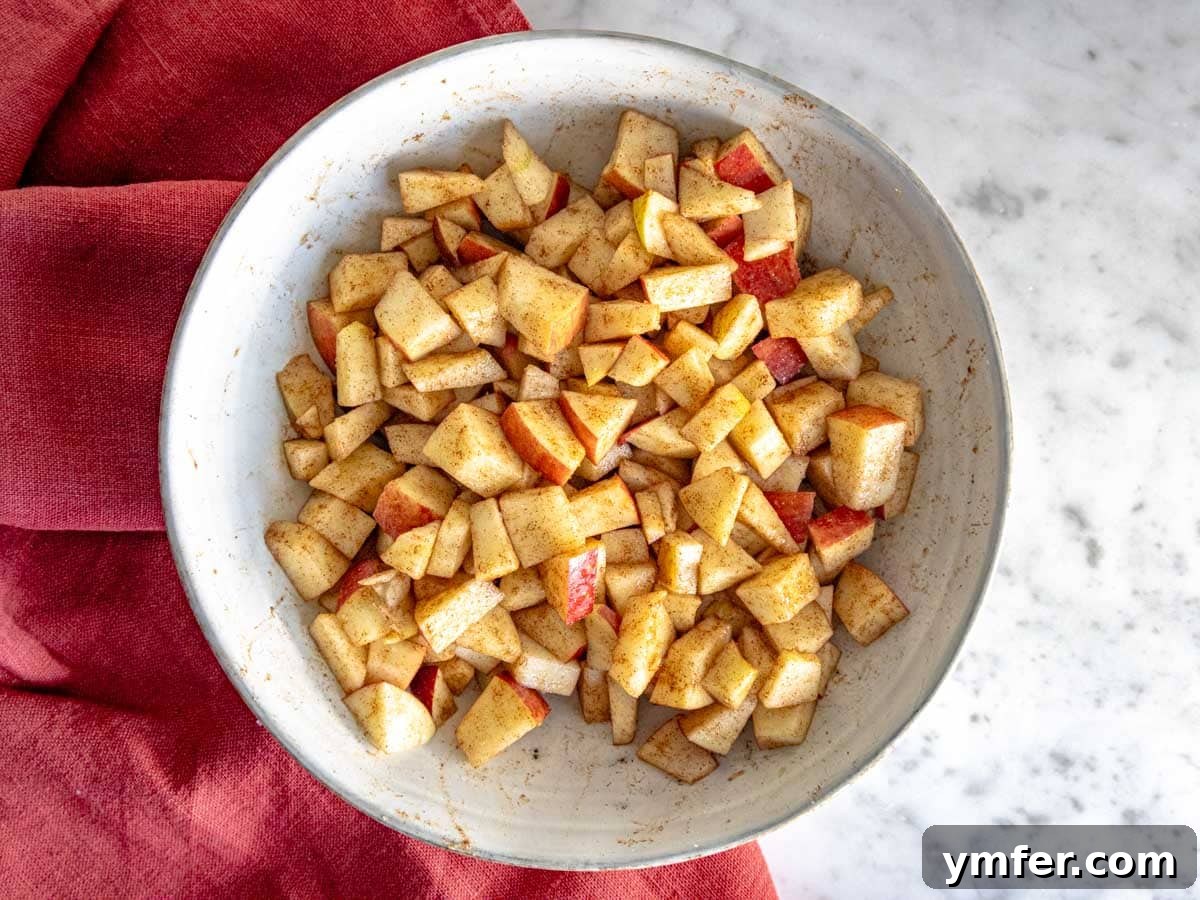 Orchard Spice Muffins 7 Apples cut into small dice and tossed in cinnamon and sugar.