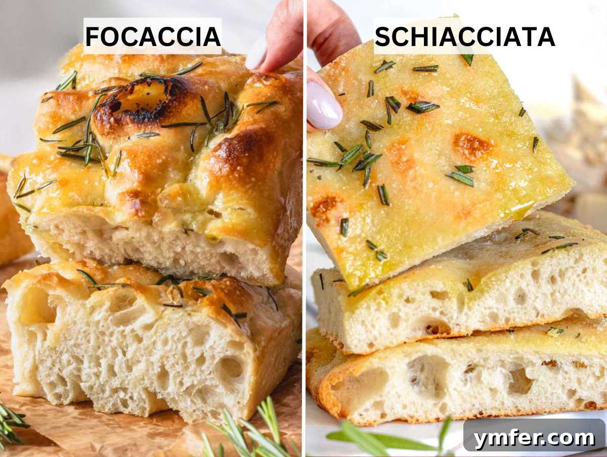 Golden Olive Oil Flatbread 4 Focaccia vs schiacciata