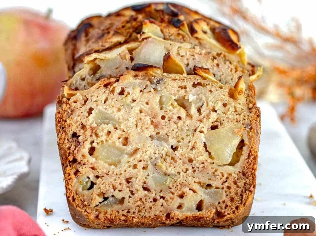 Fuel Your Morning: 30 Plant-Powered Breakfast Creations 22 Apple bread on a marble cutting board.