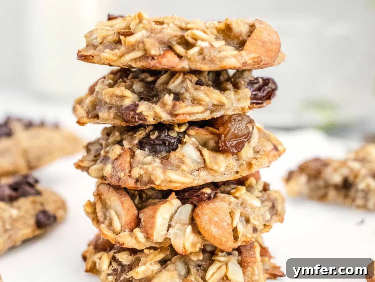 Fuel Your Morning: 30 Plant-Powered Breakfast Creations 28 oat cookies with almonds and raisins