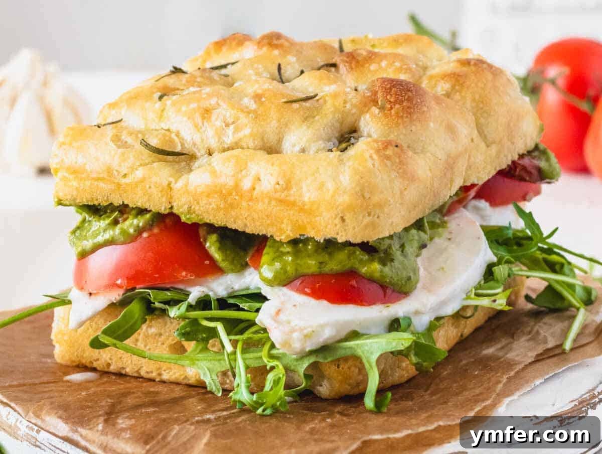 Fuel Your Morning: 30 Plant-Powered Breakfast Creations 10 Caprese sandwich with pesto and mozzarella