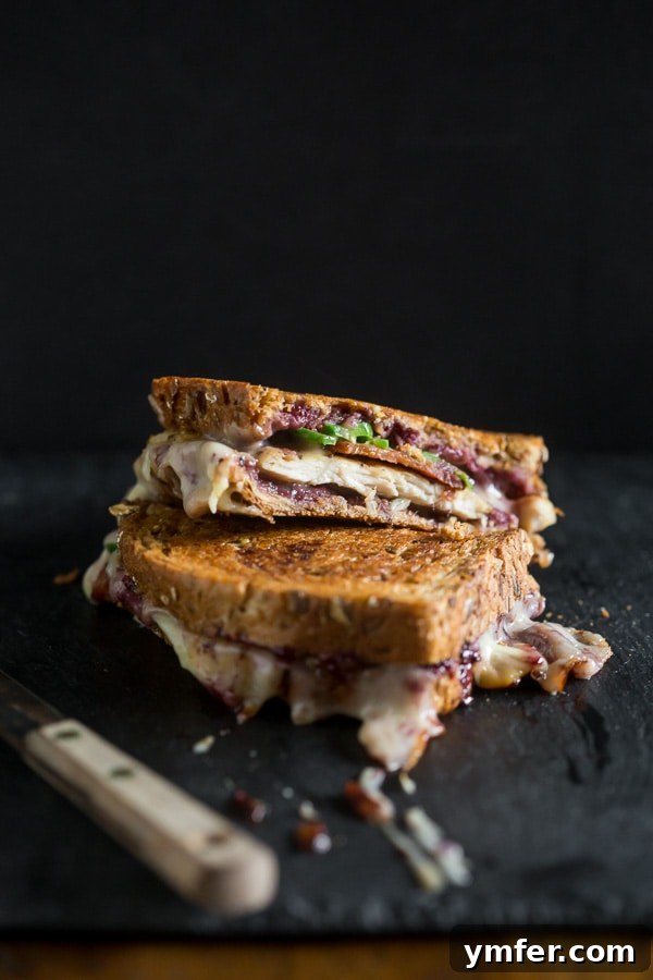 Berry Blaze Chicken Bacon Melt 6 This mixed berry chicken bacon jalapeno grilled cheese is the perfect way to spice up your sandwich routine. It’s sweet and savory with just a hint of heat. Trust me, you’ll love this delicious melty sandwich.