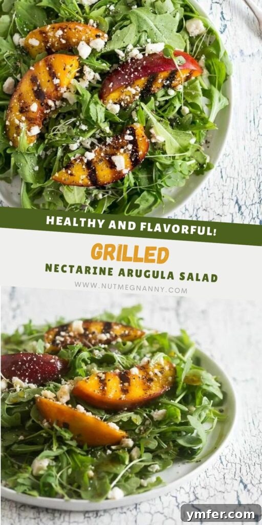 Sweet & Smoky Grilled Nectarine and Feta Salad 7 Grilled Nectarine Salad pin for Pinterest.