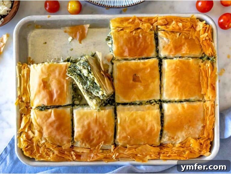 Flaky Greek Spinach and Feta Pie 14 Greek spanakopita spinach and feta pie.