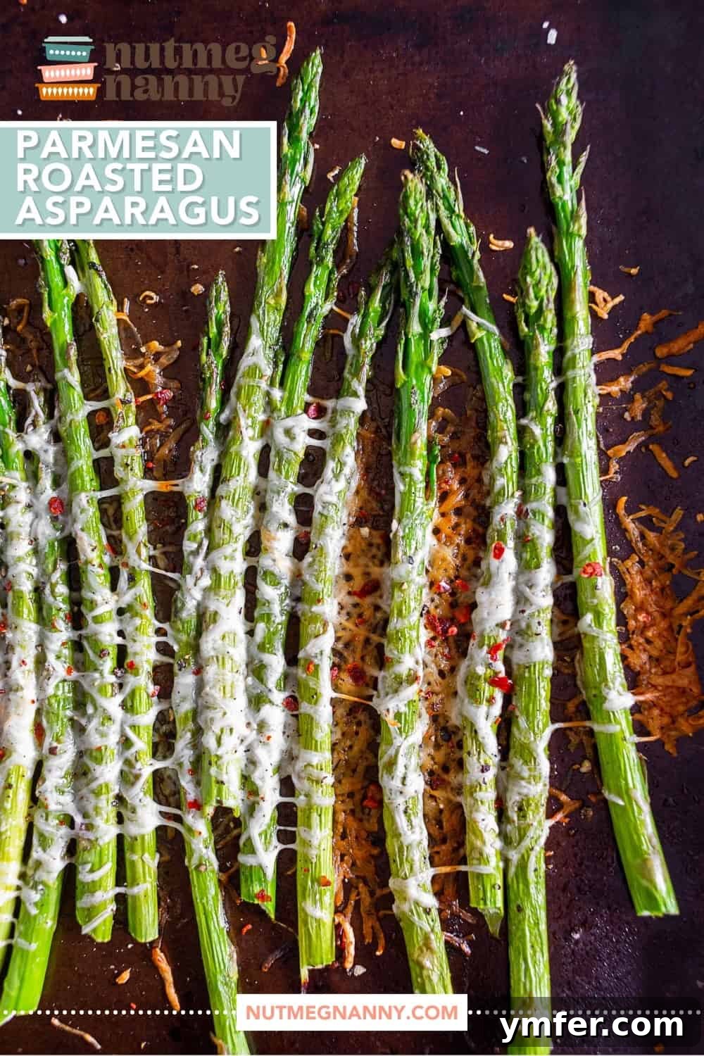 Crispy Parmesan Roasted Asparagus 8 Parmesan Roasted Asparagus pin for Pinterest. A square image with text overlay, perfect for social sharing.