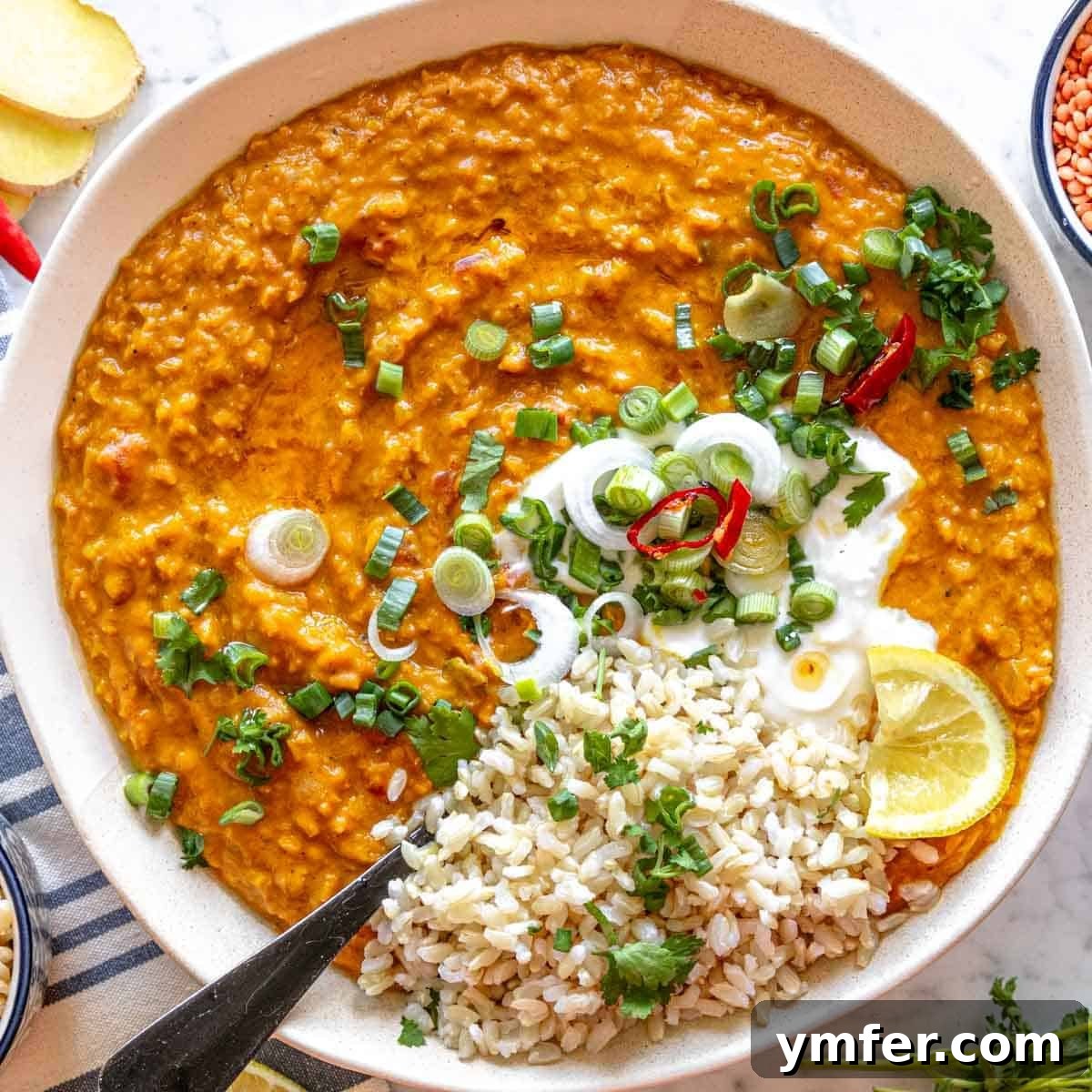 High Satisfaction Low-Calorie Meals 16 A vibrant and appetizing bowl of lentil curry.