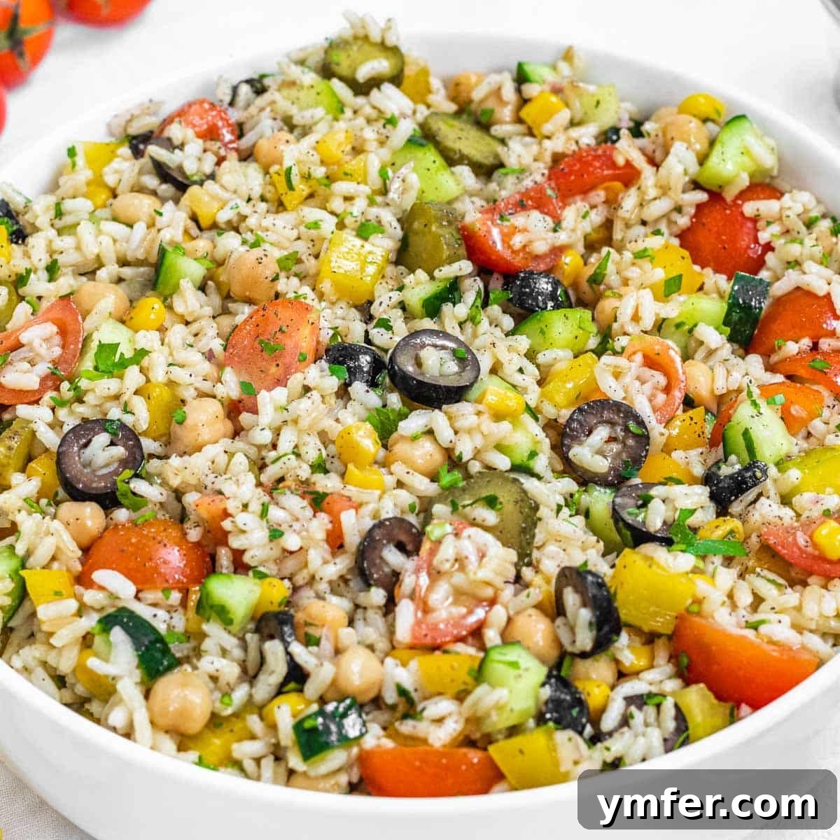 25 High Fiber Power Foods 4 Rice salad with olives and tomatoes