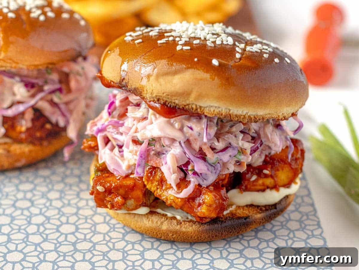 Heart-Smart Meals 3 Low-cholesterol burger with coleslaw. A delicious plant-based burger served with a fresh side.