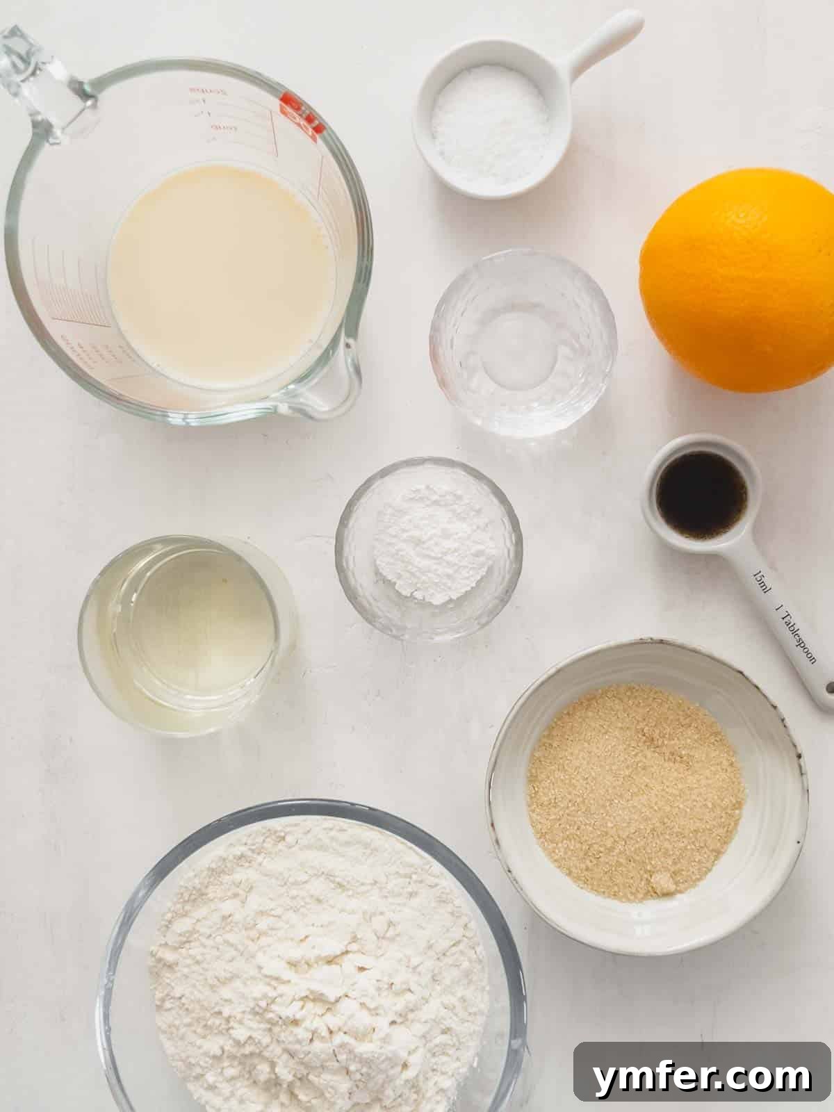 Castagnole Italian Carnival Fritters 5 Ingredients for vegan Castagnole dough, including flour, sugar, plant milk, and citrus zest