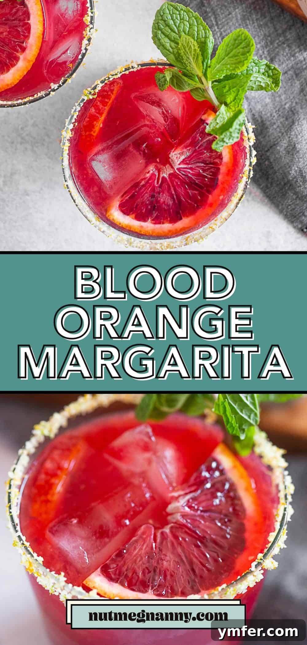 Ruby Red Margarita 7 Blood Orange Margarita pin for Pinterest, vertical format.