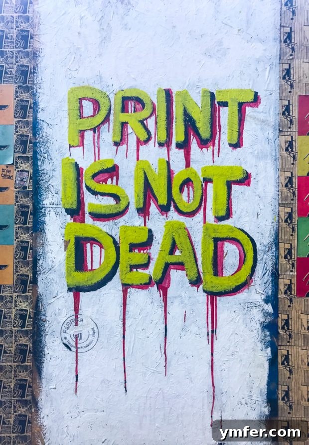 Valparaiso Street Art: Explore Chile's Open-Air Gallery 4 A whimsical Valparaiso mural featuring a character reading a newspaper with the headline 'Print is Dead,' adding a touch of humor and commentary.
