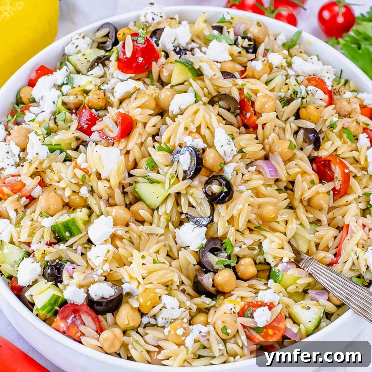 30 Delectable Picnic Recipes 9 A fresh and vibrant orzo salad, perfect as a light meal or side dish.