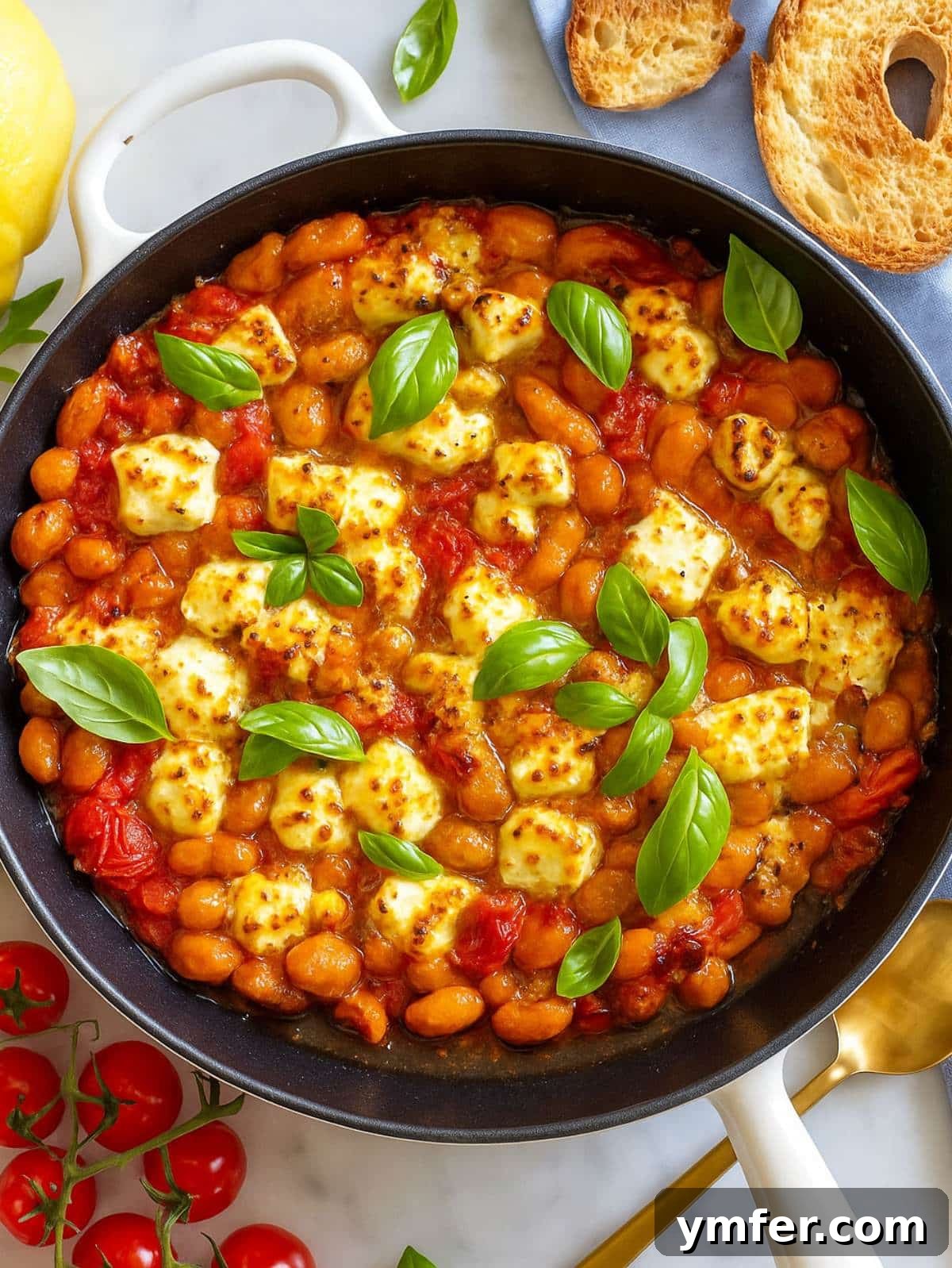 Creamy Butter Beans 2 Butter beans recipe with feta and fresh basil. A healthy and quick Mediterranean meal.