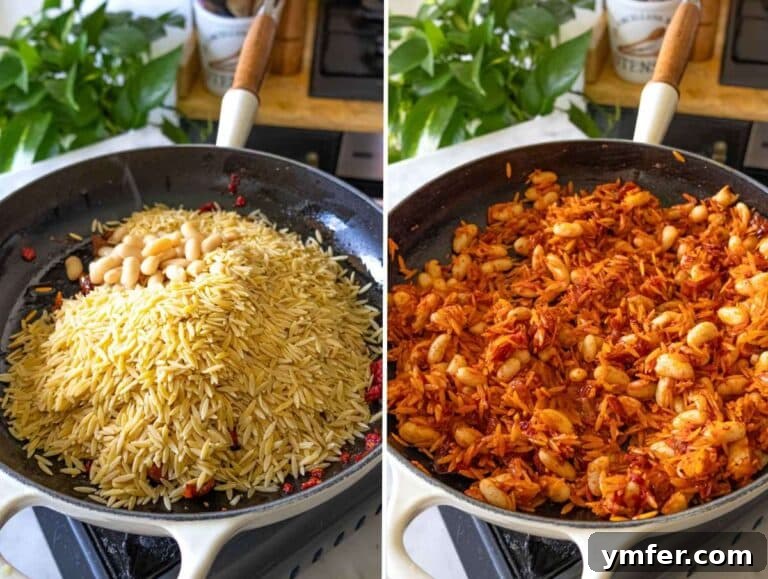 Say Yes To This Orzo 12 Orzo, beans, and sun-dried tomatoes sautéing together in skillet