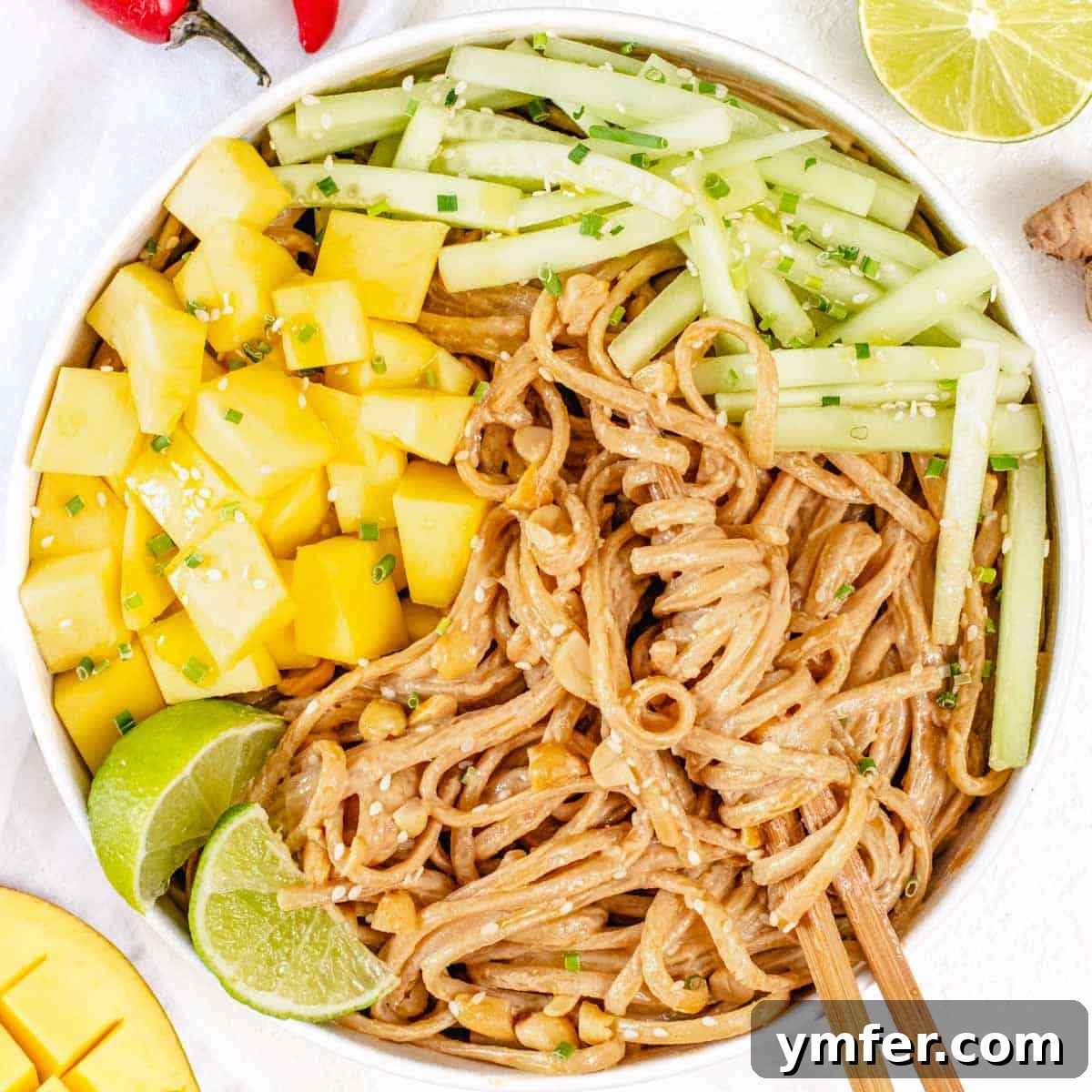 15 Effortless Pasta Salads You'll Crave All August 7 Sesame noodles with mango and cucumber