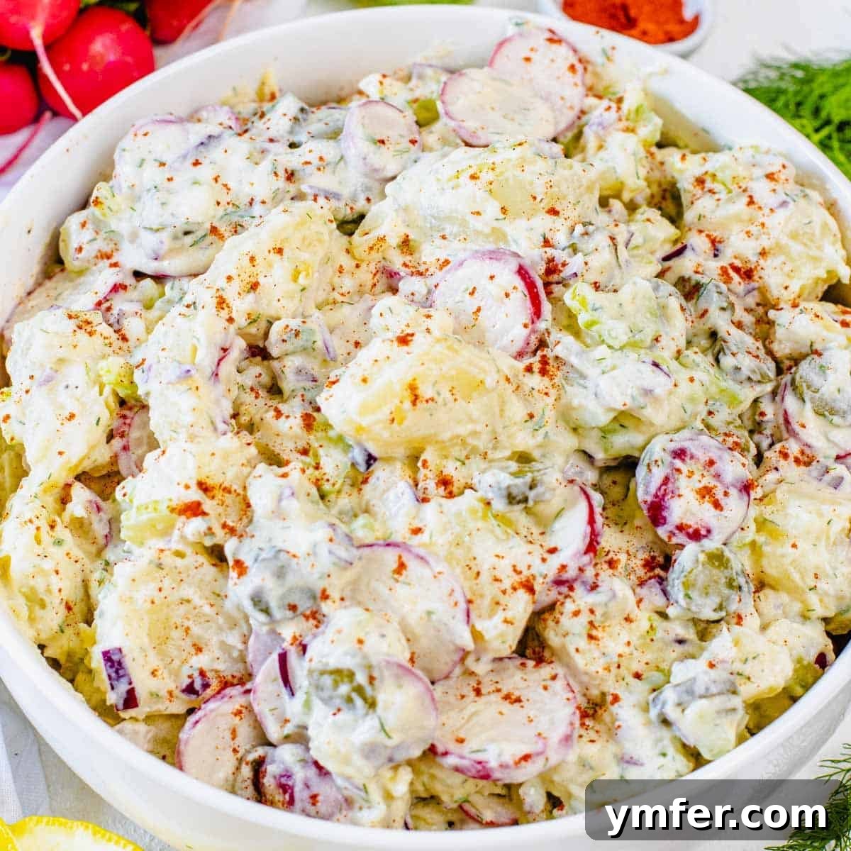 19 Brilliant Greek Yogurt Recipes for Lunch Dinner and Dessert 9 Flavorful Dill Potato Salad made lighter with Greek yogurt, a healthy Greek yogurt recipe.