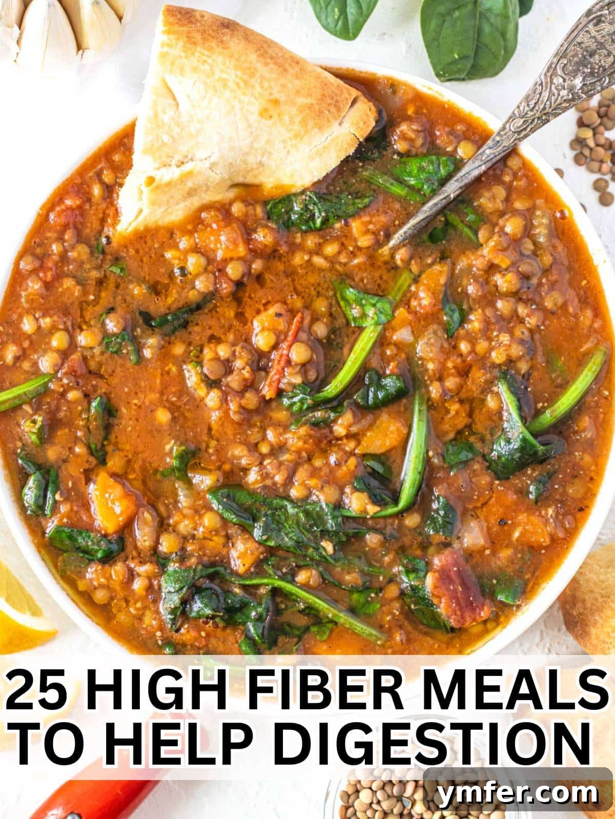 Boost Your Gut: 25+ Fiber-Packed Meals for Digestive Health 2 Top down view of high fiber meals for better digestion.