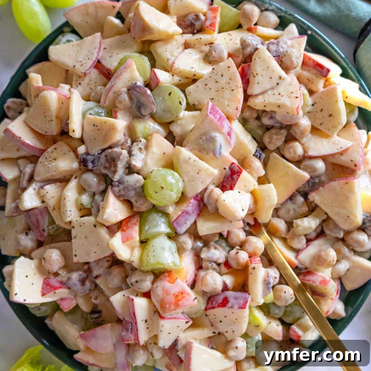 Boost Your Gut: 25+ Fiber-Packed Meals for Digestive Health 8 Healthy apple chickpea salad with yogurt dressing served as light lunch.
